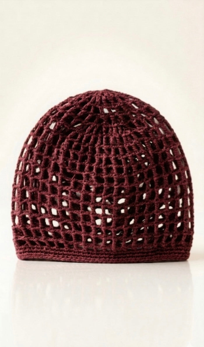 Burgundy Knit Turban